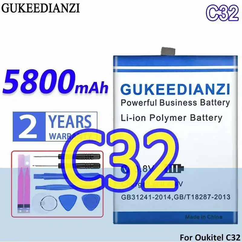 

Reliable Replacement Mobile Phone Battery 5800Mah For Oukitel C32 S6509 Fast Charging