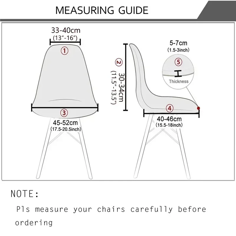 1/2/4/6Pcs Elastic Jacquard Shell Chair Cover Stretch All-inclusive Armless Chair Slipcover for Living Room Furniture Protector