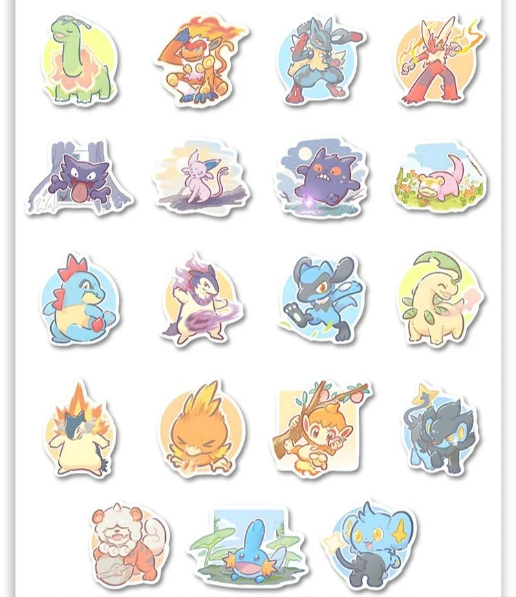 63 Stück Pokemon Anime Aufkleber Pikachu Laptop Skateboard Koffer Kawaii Aufkleber Gitarre Telefon Cartoon Aufkleber Kindergeschenk Spielzeug – Detail 9