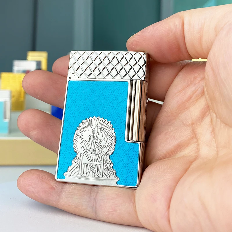 New commemorative edition luxury butane lighter single and double flame flat tone natural paint smoker L2 series 19033
