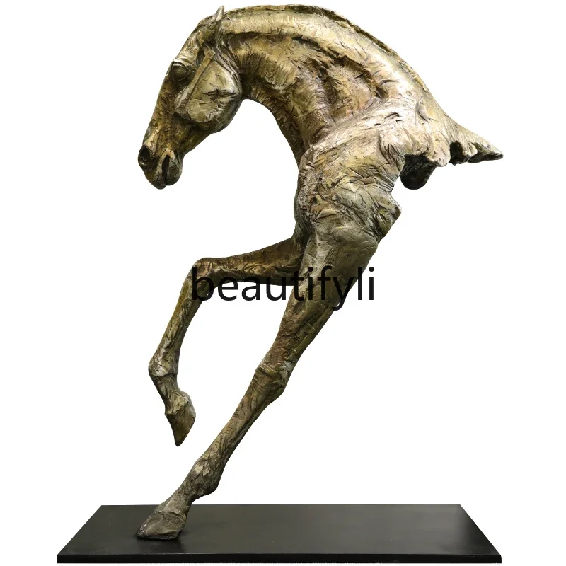 Horse head ornament, large floor-to-ceiling sculpture hall decoration, fiberglass handicraft decoration