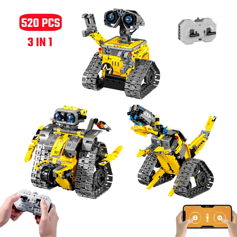 3in1 Electric Remote Control Programming Robot Building Blocks  Classic Movie Model DIY Transforming Bricks Toys For Children