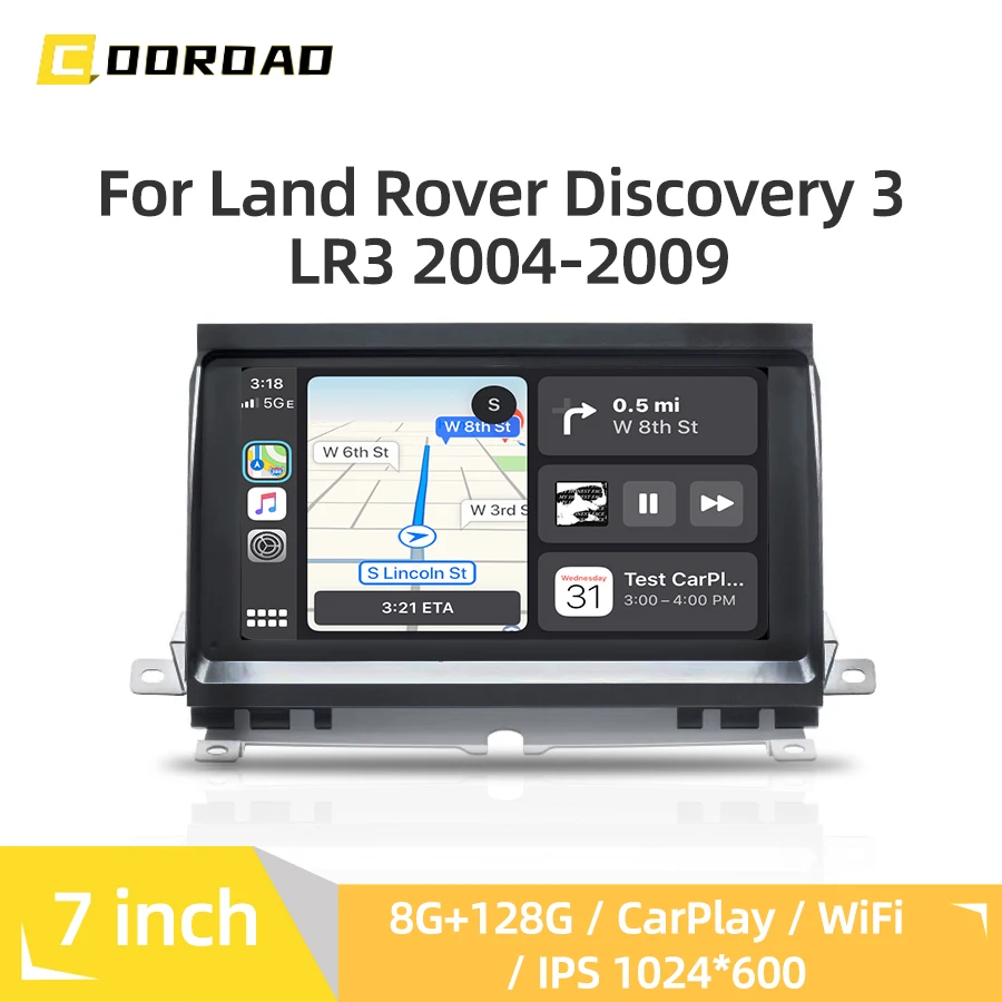 Android 14,0 Radio de coche para Land Rover Discovery 3 LR3 2004-2009 DSP reproductor Multimedia estéreo navegación WiFi CarPlay Bluetooth