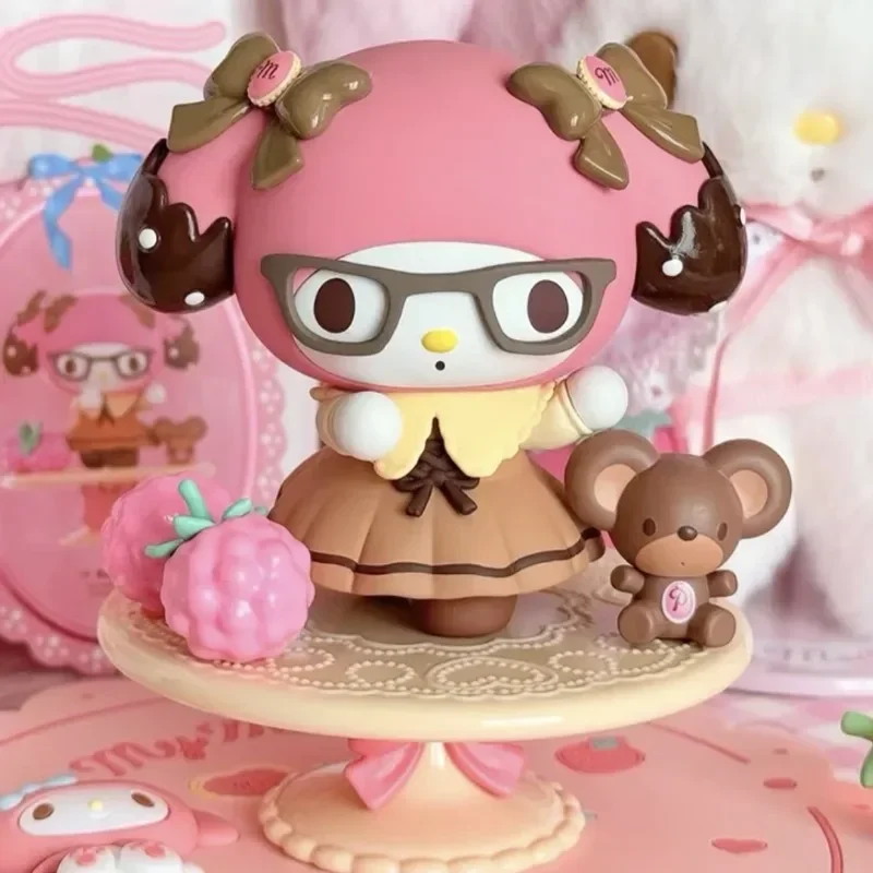 Miniso Sanrio My Melody serie de té de la tarde, caja ciega, modelo hecho a mano, colección de Hobby, muñeca linda, decoración Kawaii, juguete de regalo para niña