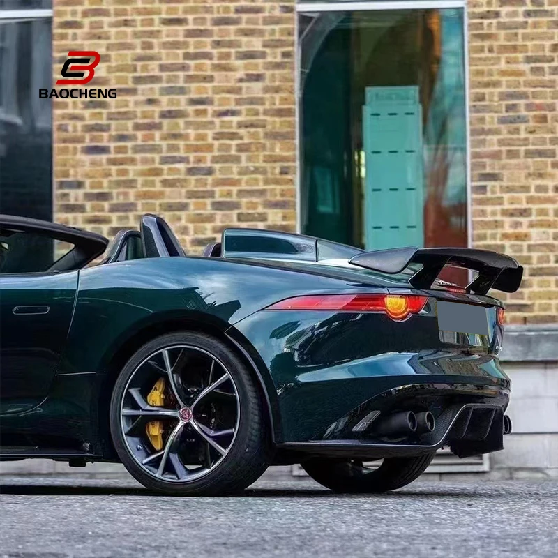 Real Carbon Fiber for jaguar F-TYPE Rear Diffuser Lip Bumper  2013-2016  Body Kit Auto Parts Accessories