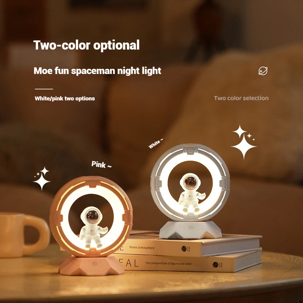 3Color USB Rechargeable Astronaut Night Light 3 Brightness Levels Spaceman Bedroom Lamp for Sleep Kids Room Decor