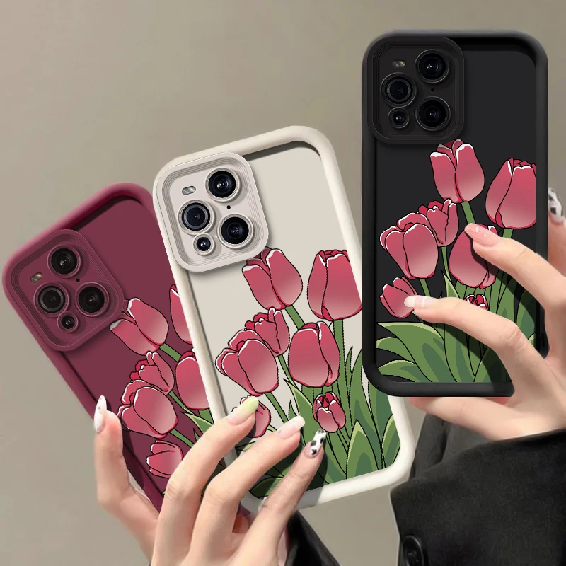 Silicone Phone Case For Motorola Moto E32 E14 E13 G05 G85 G56 G86 Edge 50 60 Funsion 40 Neo E40 Flower Print Soft TPU Cover