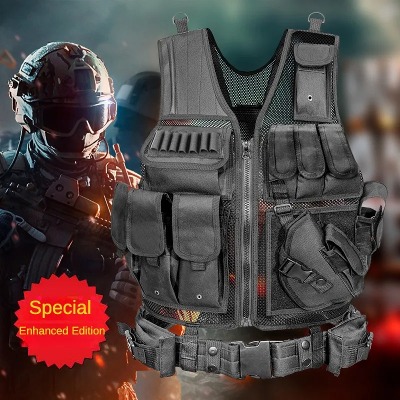 Tactical Vest  Combat Armor Vests Mens Tactical Hunting Vest  Adjustable Armor Outdoor CS Training Vest Airsoft