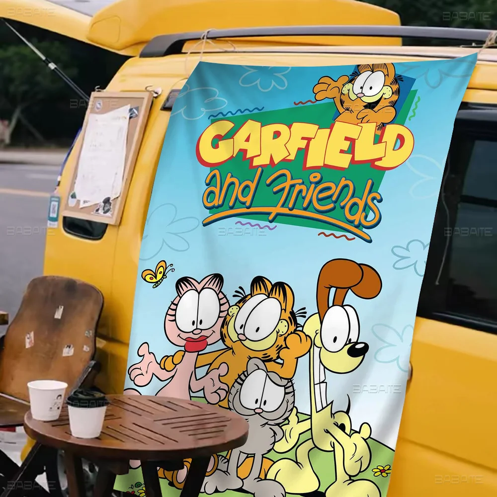 

Anime G-Garfield Cat Printed Large Flag Art Science Fiction Room Home Decor Decor Banner