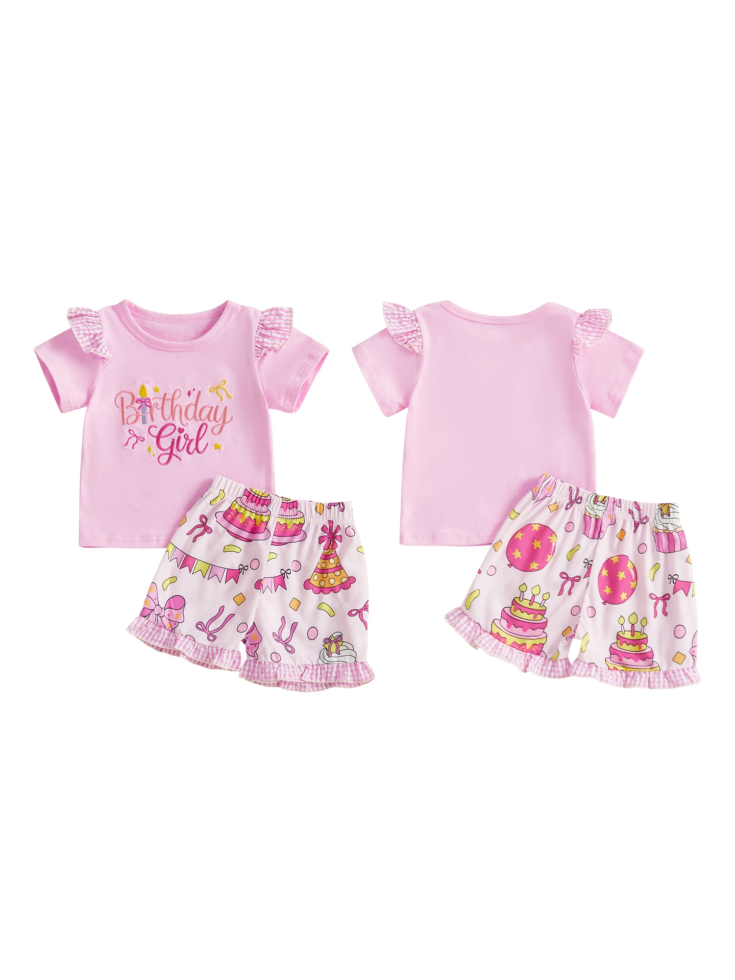 

Adorable Infant Girl Floral Romper and Headband Set for Summer Birthday Party Outfit with Ruffle Sleeves and Bow