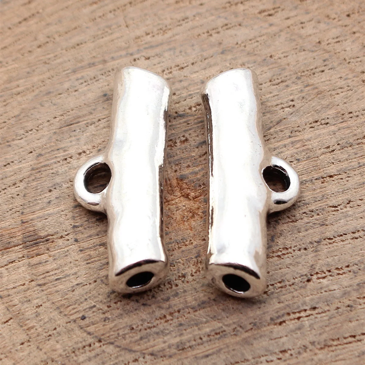 WYSIWYG 5pcs 25x10x5.8mm Antique Silver Color Hammered Pattern Bail Beads Connector For DIY Jewelry Making