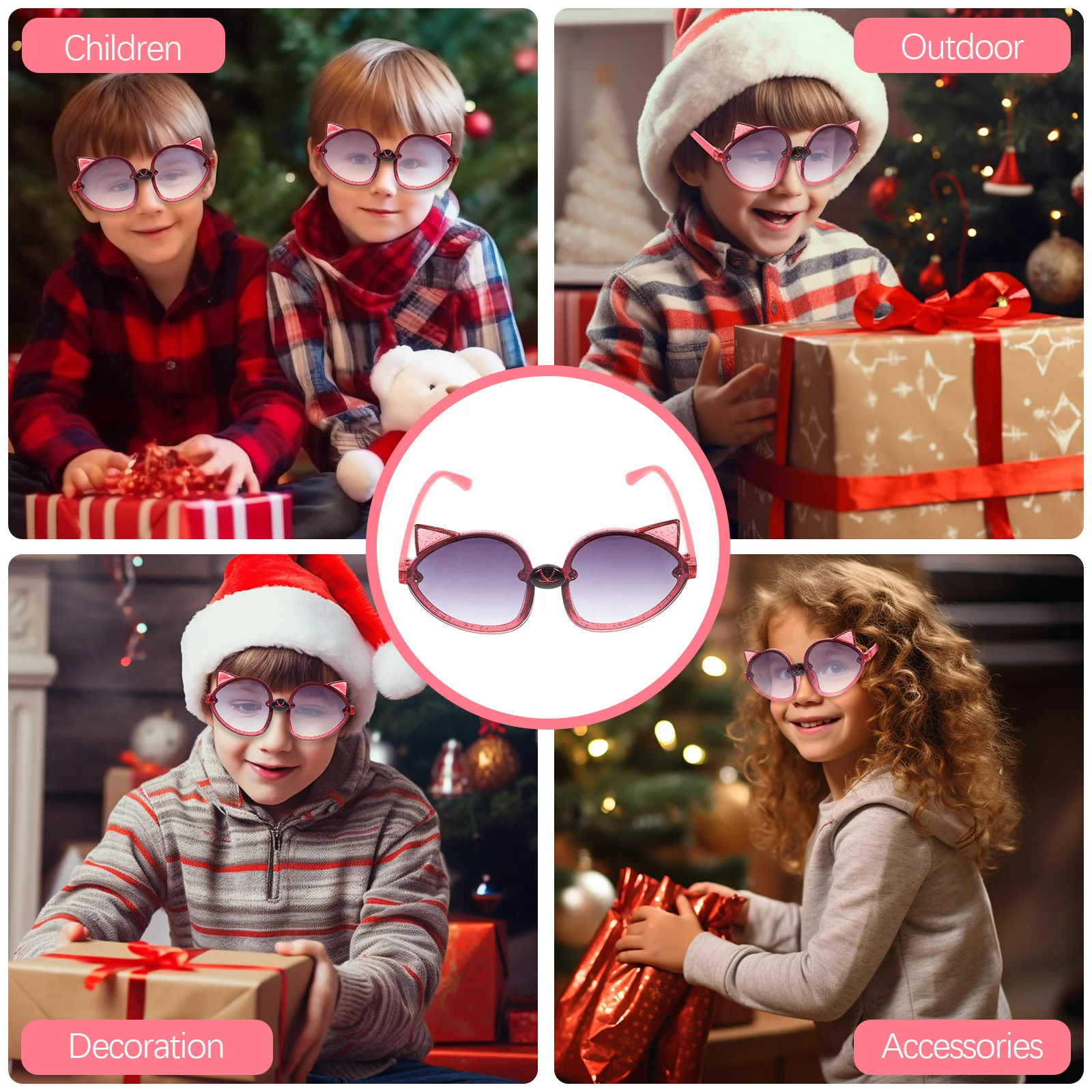

1Pair Fox Eye Sunglasses for Kids Unique Design Party Favor Shades Candy Tones Kids Eyewear Protection for Outdoor Play Birthday