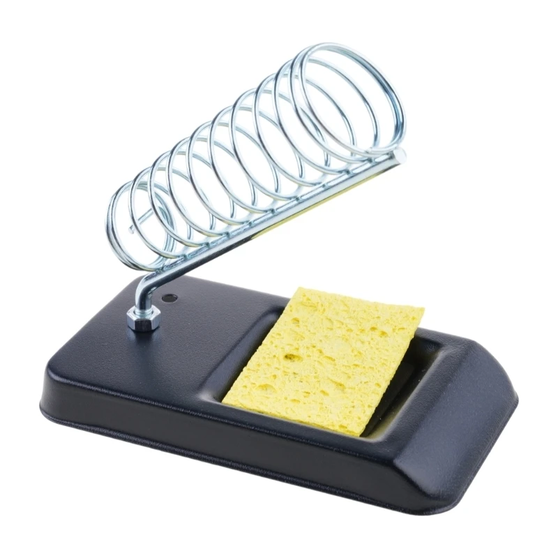  Portable Metal Soldering Iron Holder Stand Holder with Cleaning Sponge Solder Tip Slot Solder Tip Cleaner Tool