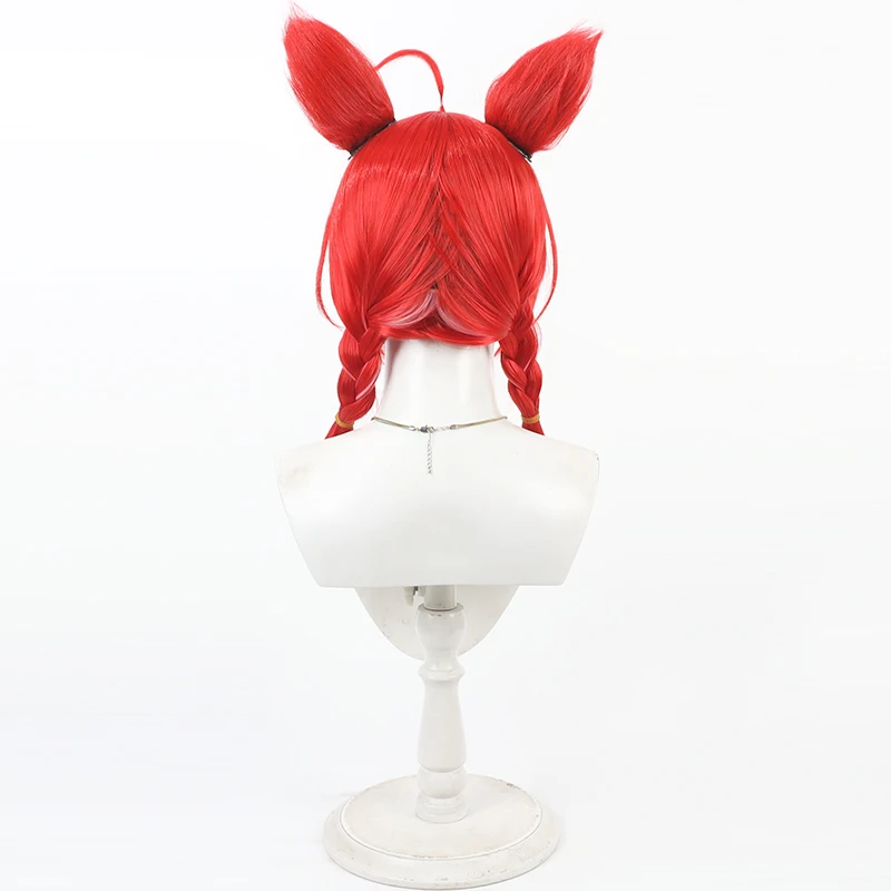 Virtual youtuber ratna petit cosplay peruca festa de halloween prop cabelo sintético fibra resistente ao calor + touca peruca