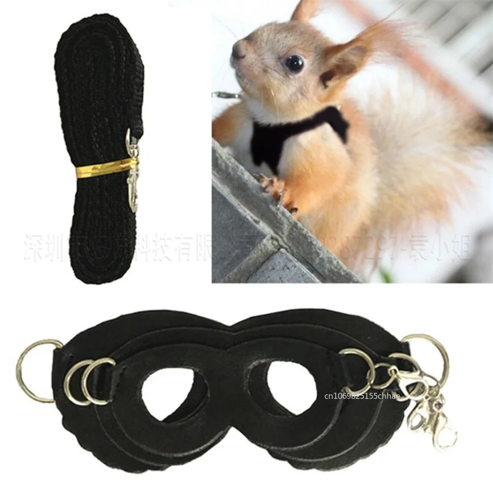 3Pcs/Set PU Leather Hamster Chest Strap Small Squirrel Leash Traction Rope Pet Sugar Glider Guinea Pig Harness Windproof