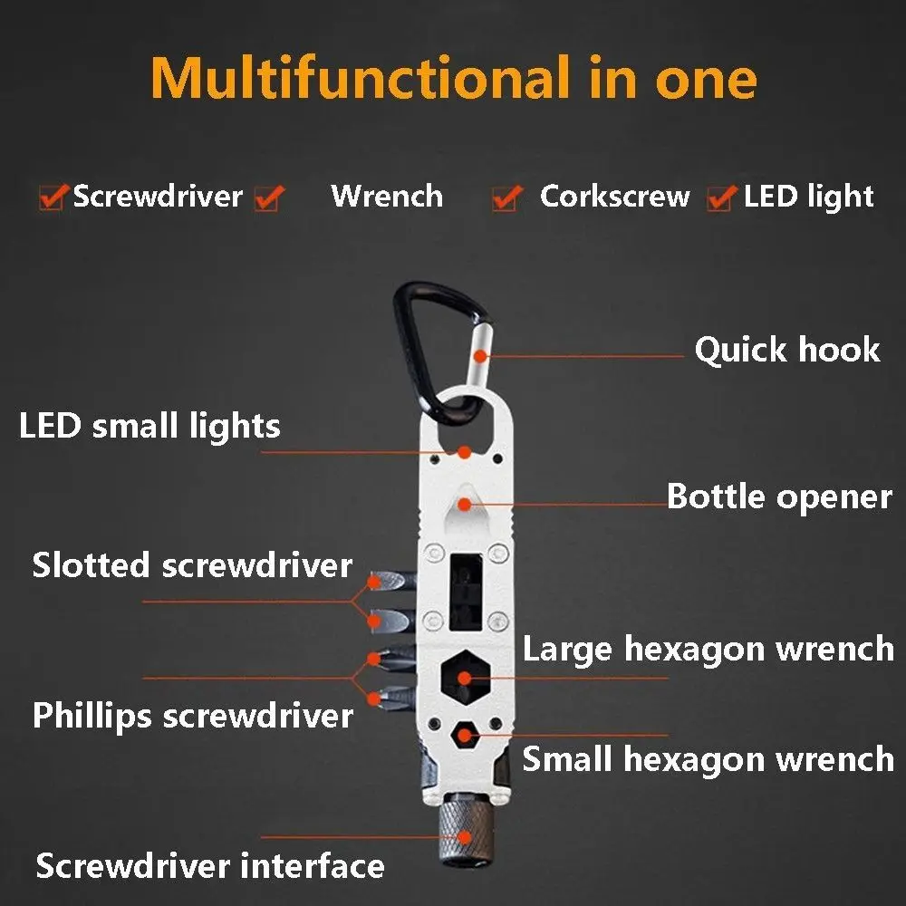 Hoge kwaliteit mini-schroevendraaier Multifunctioneel EDC-reparatietool Outdoor-gadgets Draagbare flesopener voor buiten