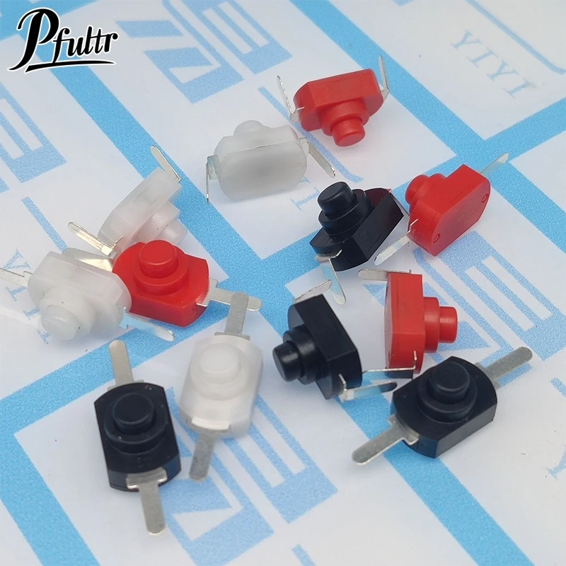 10Pcs 12*8mm On Off Mini Push Button Switch For Electric Torch 1208YD Self Locking 1A 250V AC