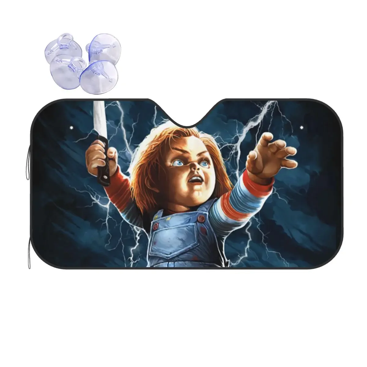 Chucky Childs spielen Windschutz scheibe Sonnenschutz Horrorfilm Mistery Cover Front Block Fenster