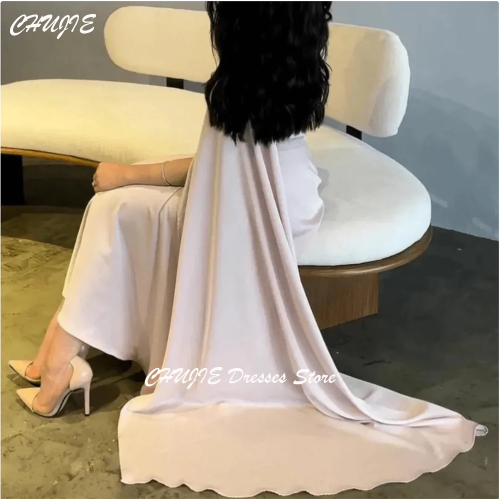 Hellrosa Dubai Arabia Abendkleider, fließender Schal, Tee-Länge, Hochzeitskleid, Damen, formelle Kleider, Abschlussballkleid