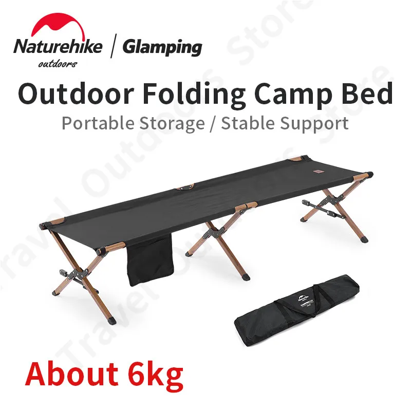 Naturehike Foldable Camping Bed Single Portable Tourist Camp-Cot Outdoor Beach Hiking  Fishing Sleeping Cots Bearing 150kg XJC03