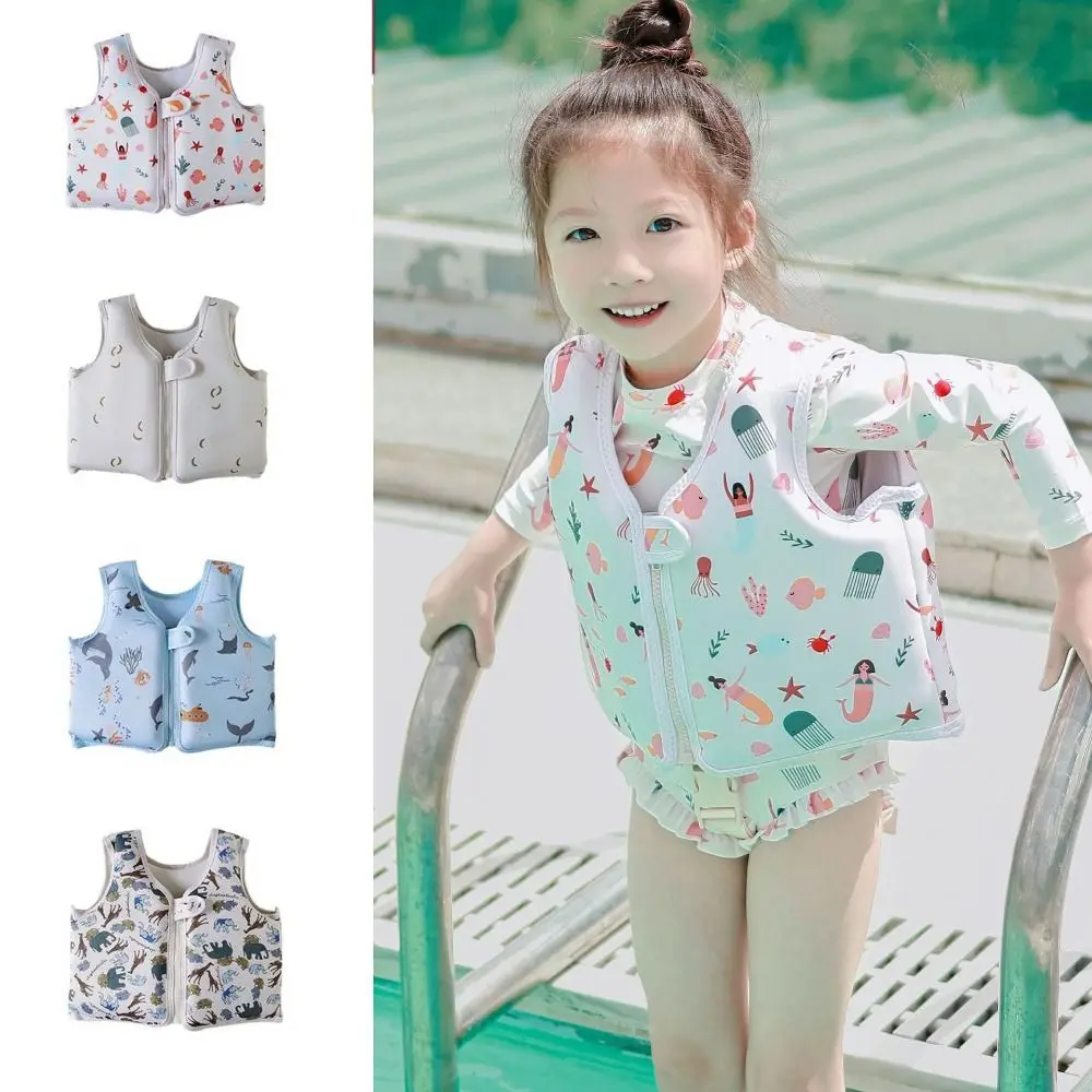 Not Falling Off Child Buoyancy Vest Adjustable Anti Rollover Baby Swimming Jackets Stable Cartoon Inflation-Free Swimming Vest