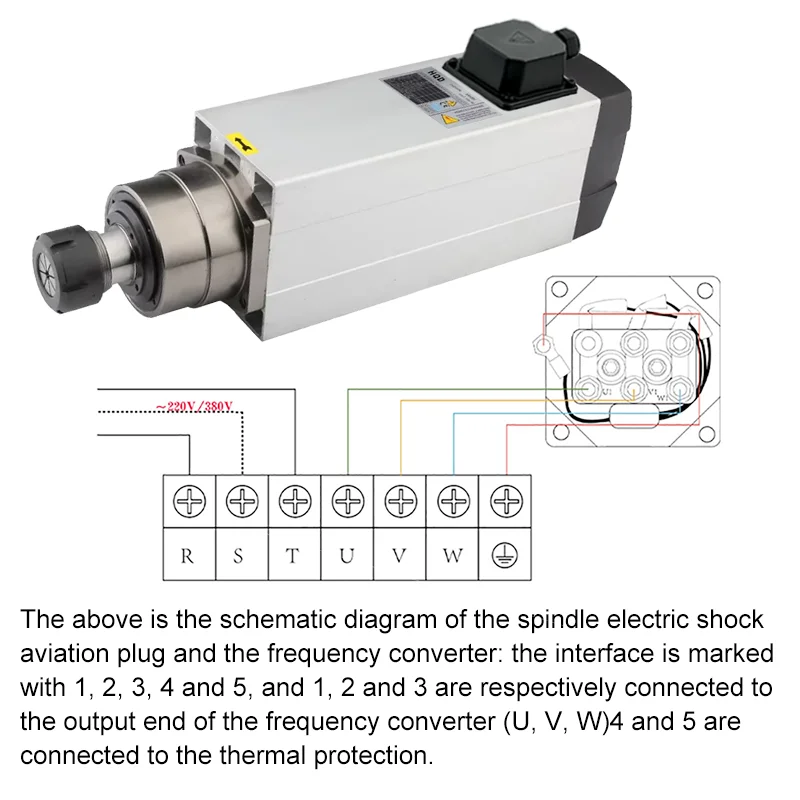 HQD เครื่องกัด CNC 9KW ER32 แกนระบายความร้อนด้วยอากาศมอเตอร์ความเร็วสูง,4 แบริ่งเซรามิค,งานไม้แกะสลักและตัด