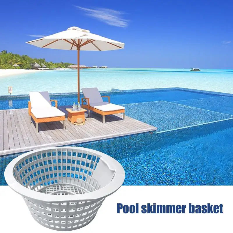 Ground Skimmer Basket Dense Mesh Structure Resin Pool Skimmer Bucket UV-resistant Outdoor Pool Filter Basket High-Capacity