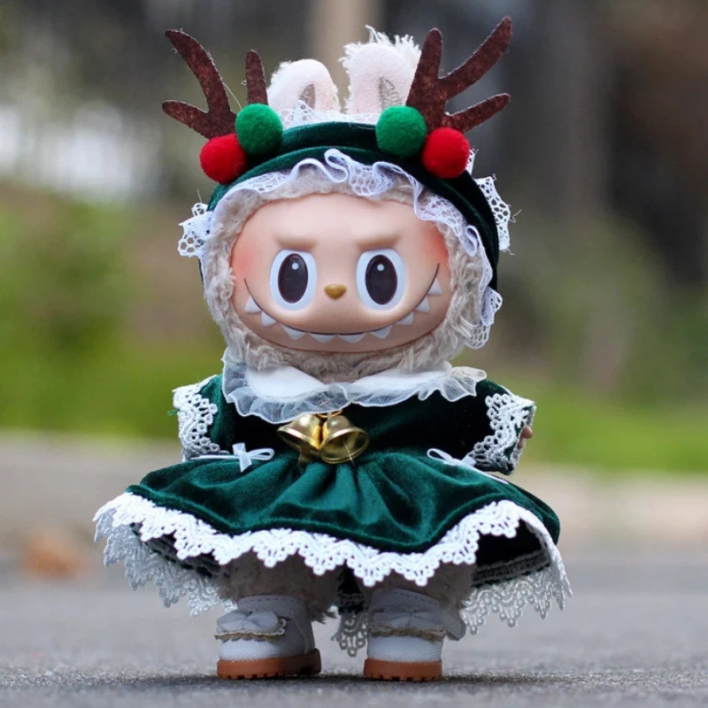Adecuado para ropa de muñeca Labubu de 17cm, accesorios para muñecas de Navidad y Año Nuevo, juegos de bolas, regalos navideños
