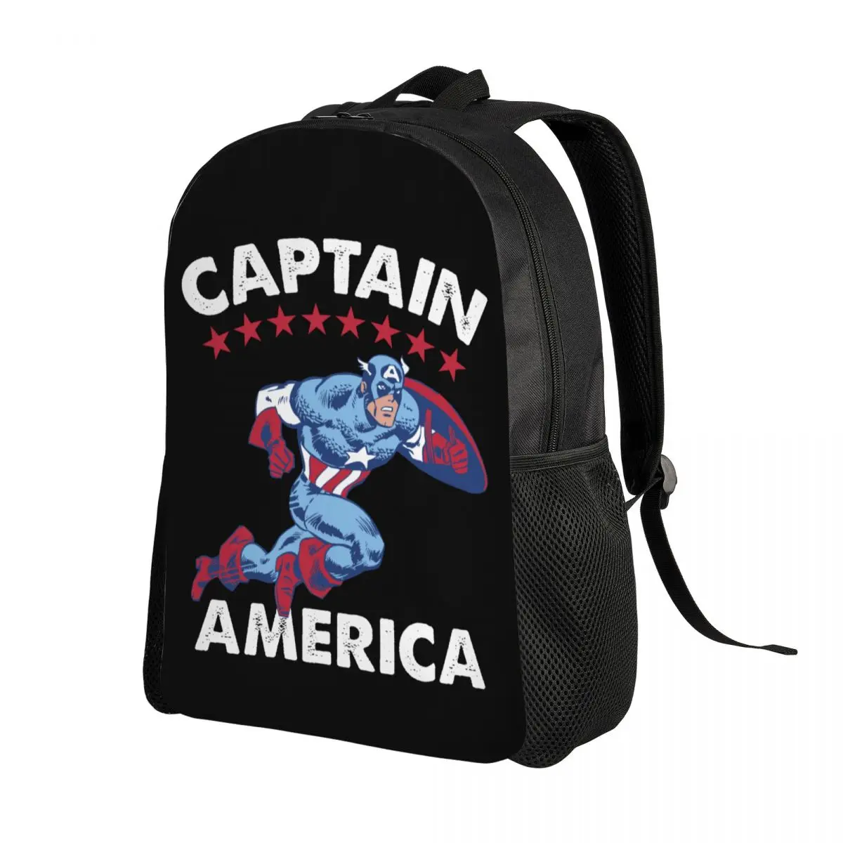 Custom Captain America Americana Backpack for Men Women Waterproof College School Bag Printing Bookbag