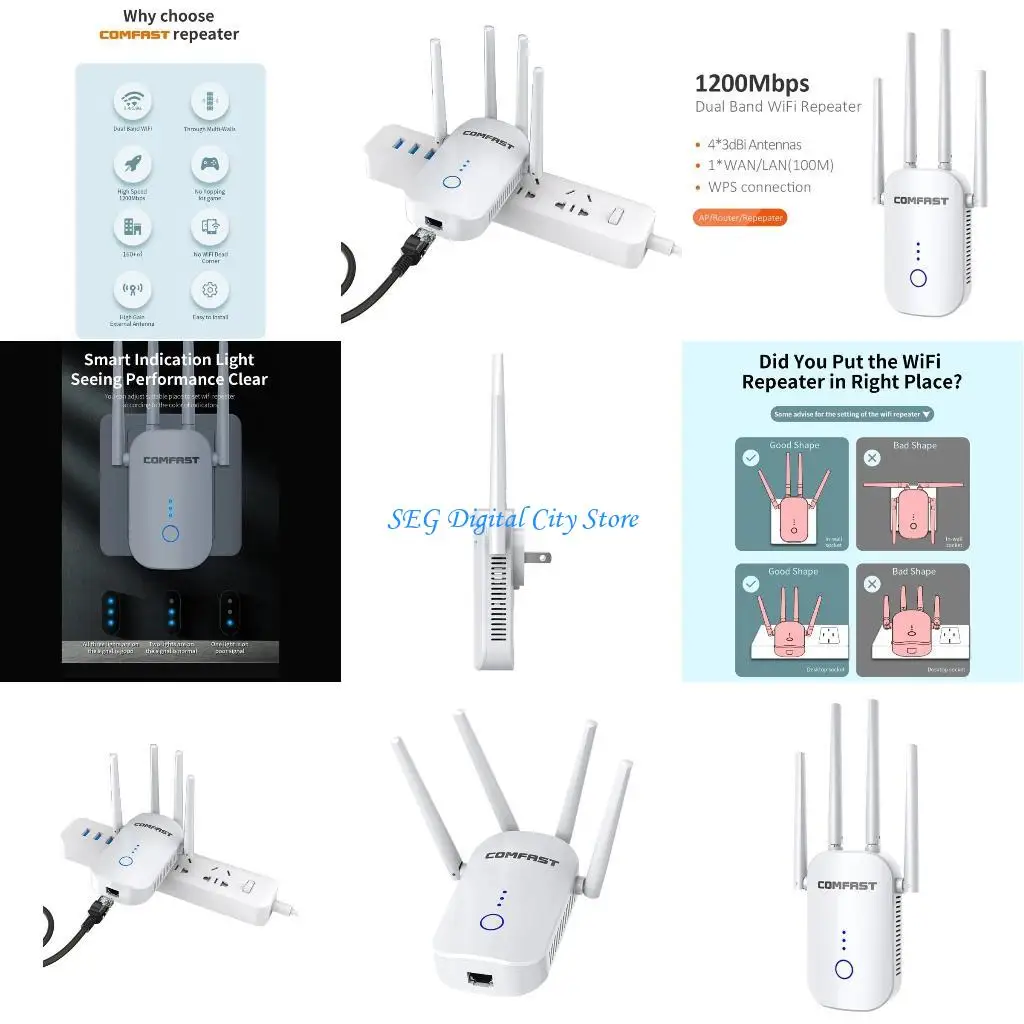 

U75B Get Faster with this 1200Mbps WiFi Extender Boosters