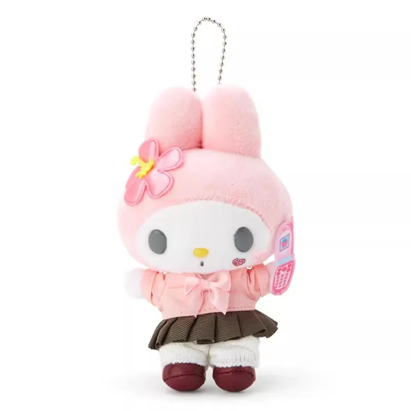 Kawaii My Melody Hello Kitty 12Cm Heisei Hot Girl Style Plush Doll Keychain Anime Sanrio Girl's Heart Cute Pendant Girls Gifts