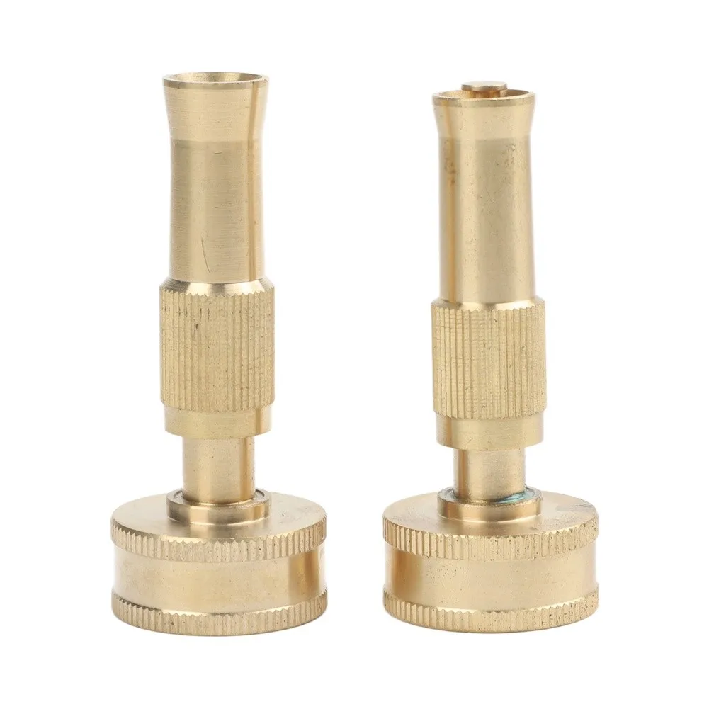 Brass Construction Adjustable Nozzle Providing Controlled Spray Distribution for Landscaping and Cleaning Jobs