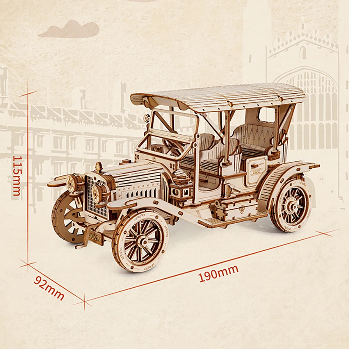 Klasyczny samochód 3D samochód drewniane puzzle model w skali, zestaw modeli DIY, prezent rzemieślniczy, dekoracja wnętrz, zestaw modeli mechanicznych, zabawki do budowania