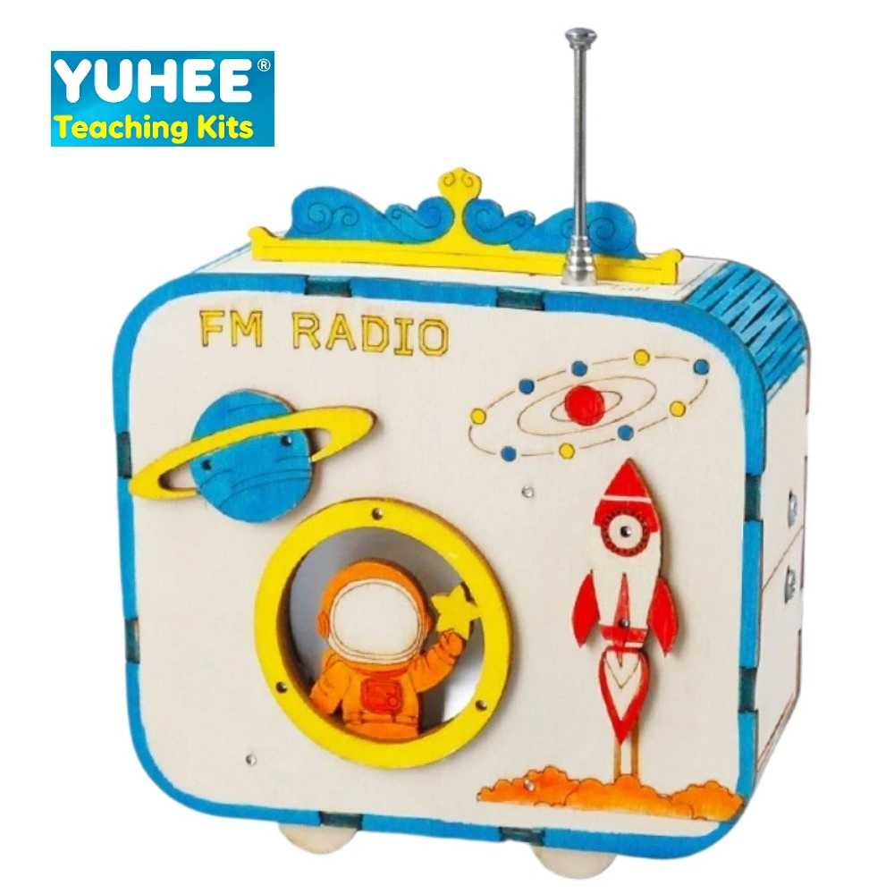 

DIY FM Radio Kit Wooden Science Experiment Toy Radio Receiver Handmade for Kids & Students STEM Educational Project Physics