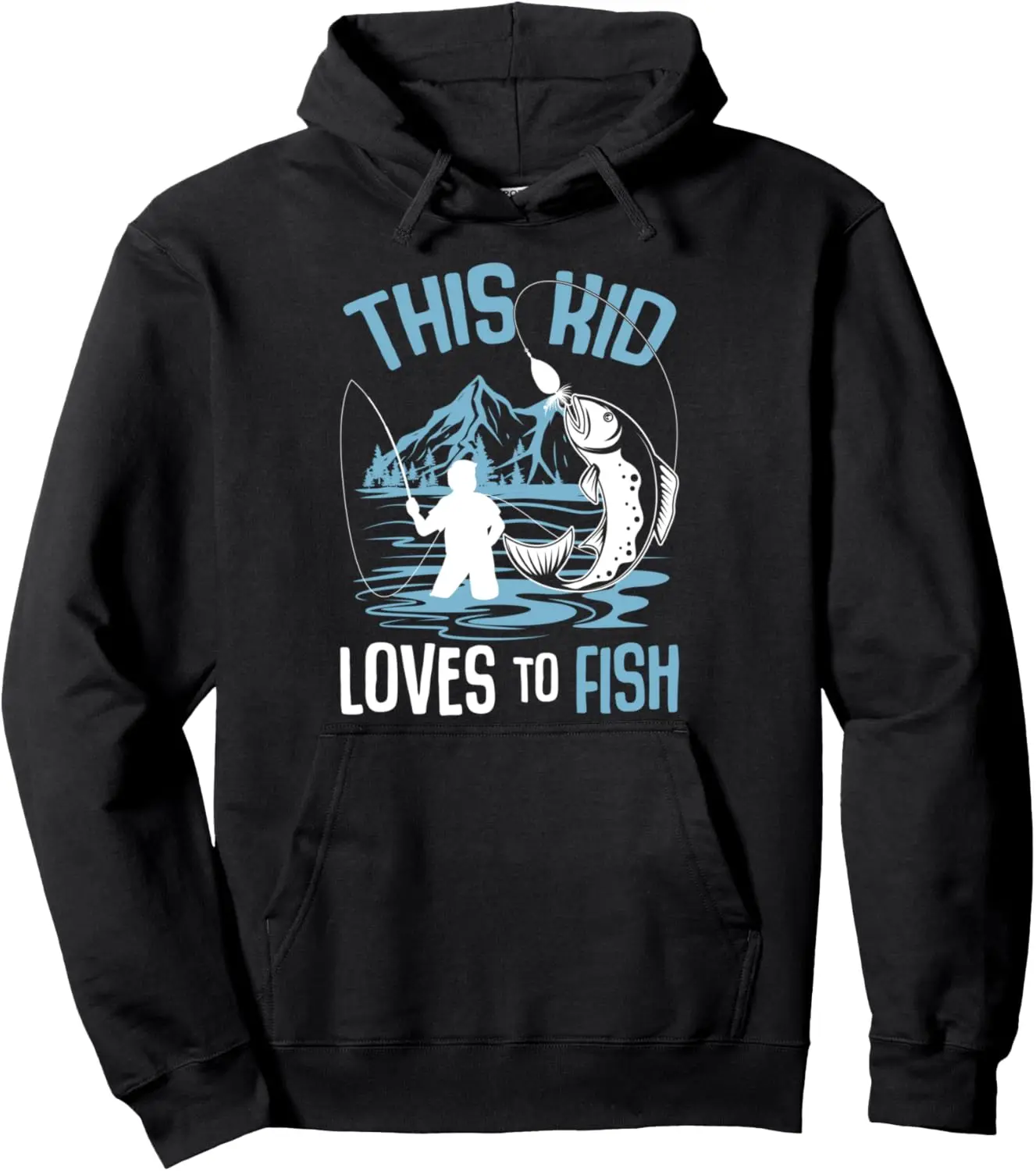 

This Kid Loves To Fish Fishing Boys Pullover Hoodie Unisex Autumn Streetwear Tops Women Mens Hoodie Funny Tops