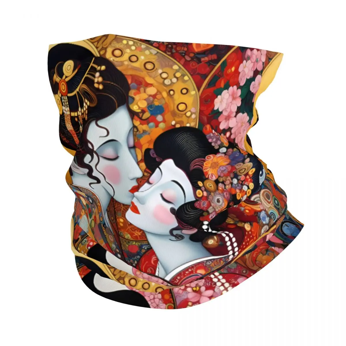 Japanese Geisha Scarf Neckerchief Neck Face Mask Polyester