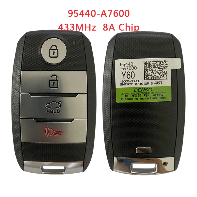 

TXK051050 95440-A7600 For KIA Cerato 2016 Smart Remote Control Key 4 Button 433MHz 8A Chip FCC ID CQOFN00100