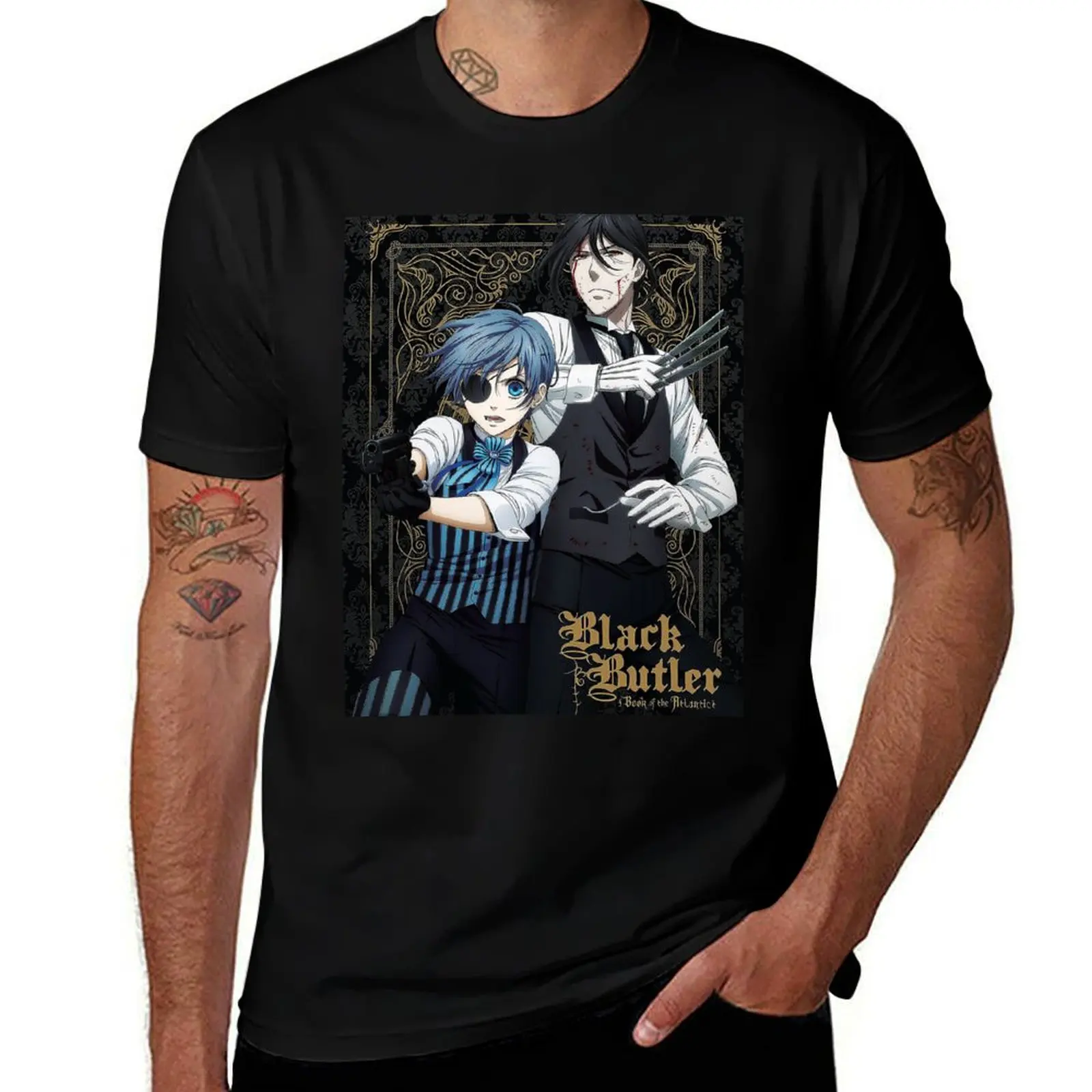 black butler blue T-Shirt Fashion Casual Short Sleeve Top T-Shirt
