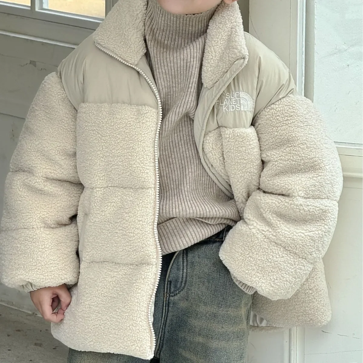 Kids Coat 2023 New Winter Children Boy Korean Style Clothes Cotton Thickened Woolen Cotton Jacket All-match Warm Comfortable