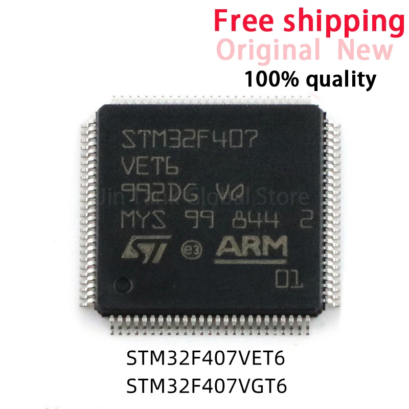 (1 قطعة) 100% جديد STM32F407VET6 STM32F407VGT6 STM32F407 VET6 STM32F407 VGT6 QFP-100 شرائح