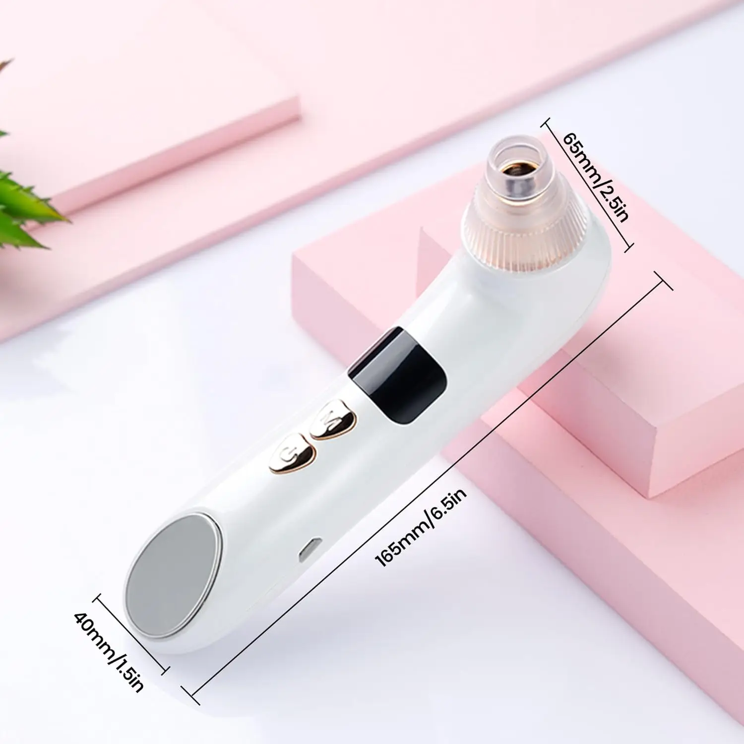 Aspirapolvere per la rimozione dei punti neri con display a LED, 6 sonde sostituibili, 3 modalità di riscaldamento, 5 livelli di aspirazione, adatto per donne e uomini