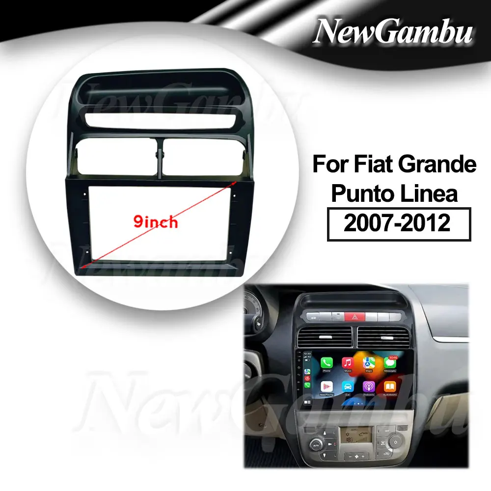 

9 Inch Car Radio FIT For Fiat Grande Punto Linea 2007-2012 Frame NO Cable GPS Mp5 ABS PC Plastic Fascia Dashboard Plane Frame