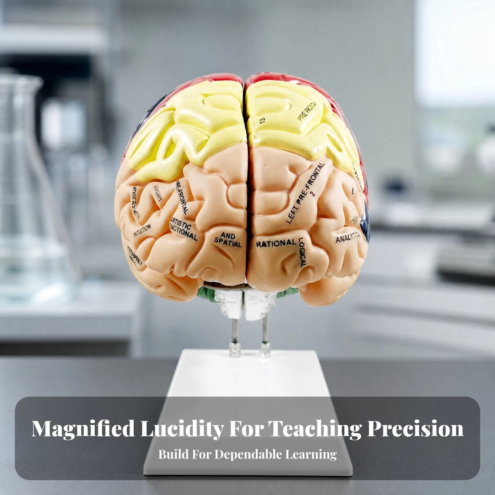 Brain Model with Labels Detailed Anatomical Brain Model Labeled Detachable for Medical Students, Classroom, Laboratory