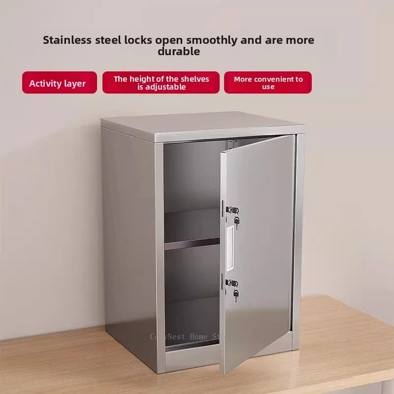 304 stainless steel sample retention cabinet, single door storage cabinet on the food table, small cabinet with lock storage