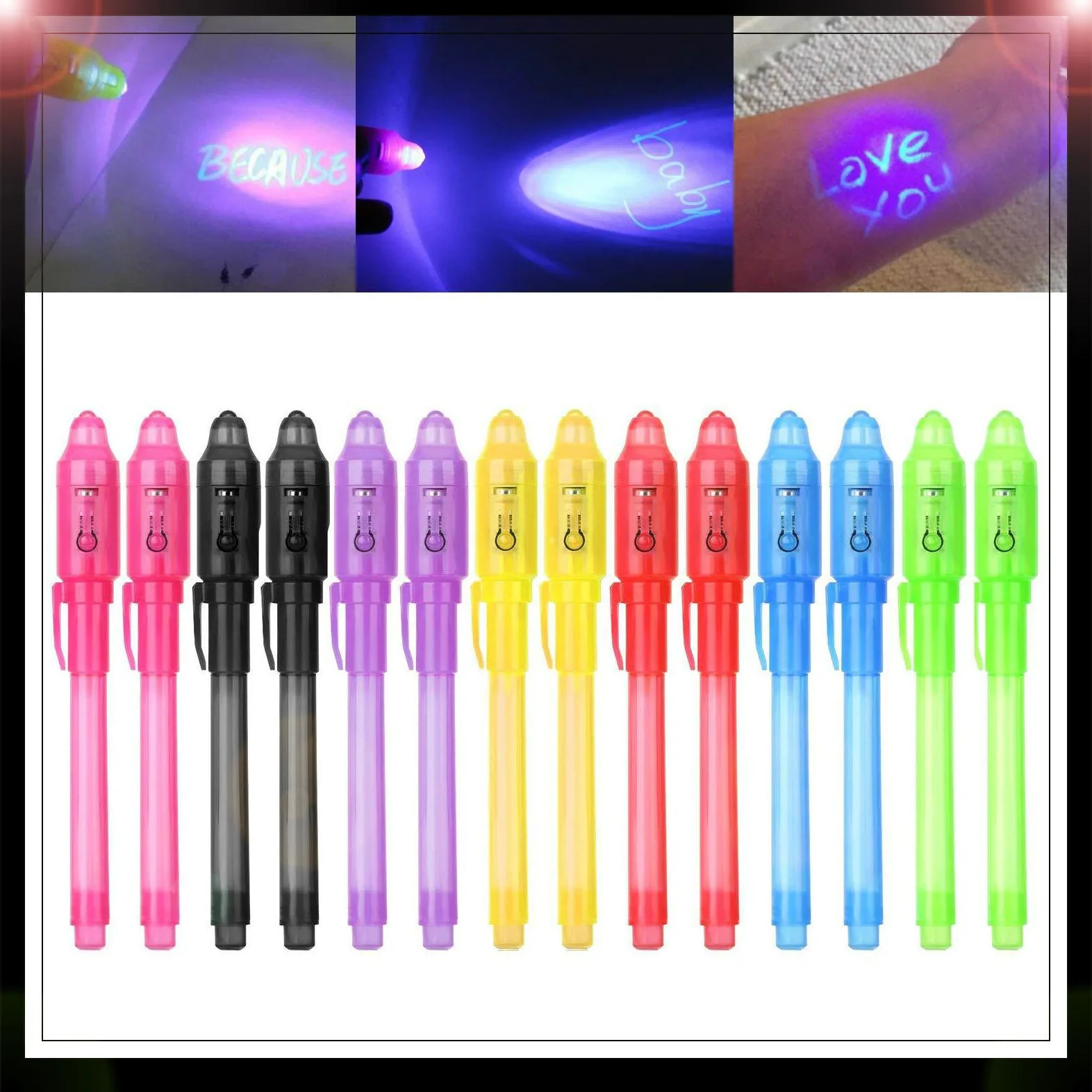 7PCS Halo Pen Light Pen Electronic Pen Bright Fun Fun Intelligence Private Hidden Neutron Magic Security