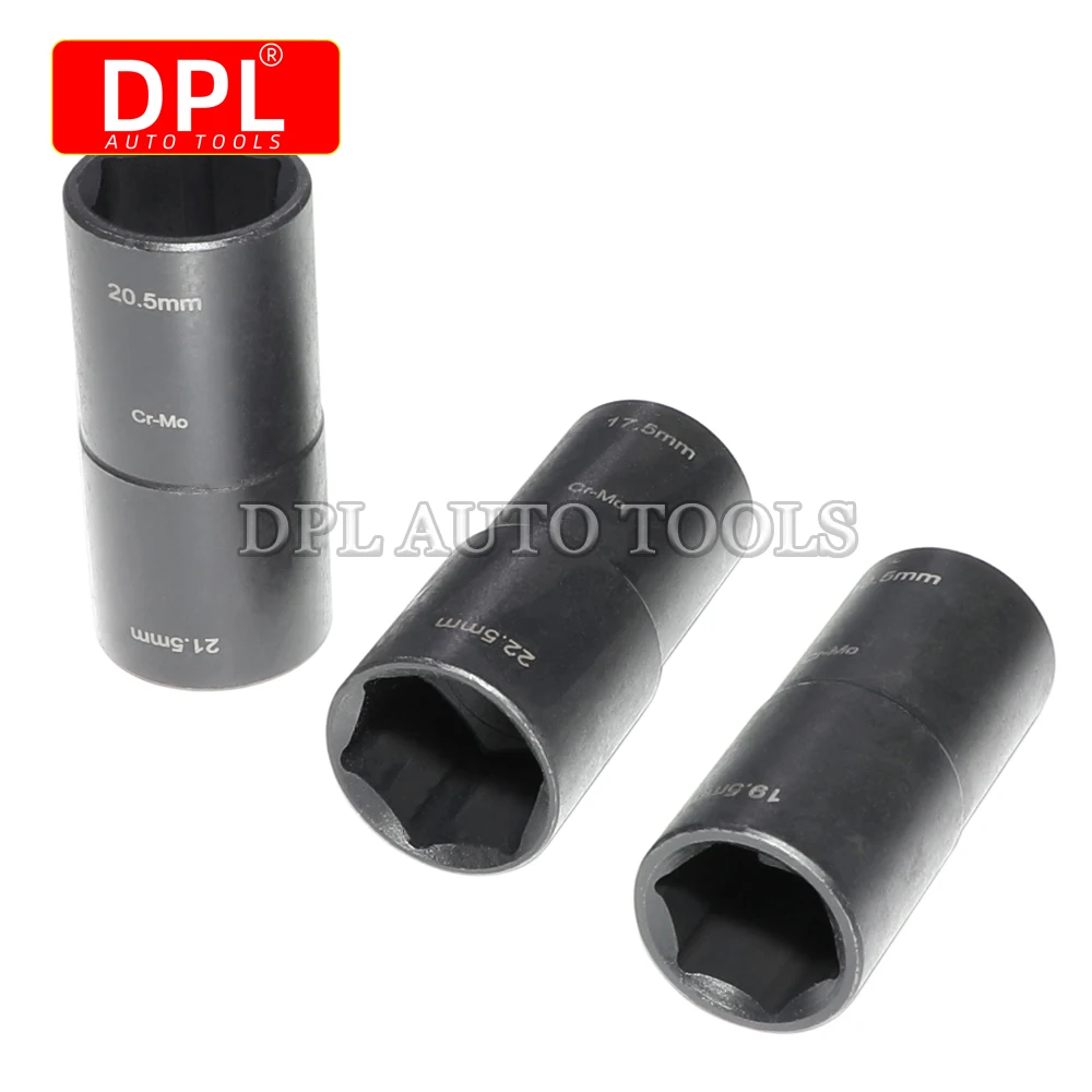 4PCS 1/2-inch Drive Lug Nut Flip Socket Set 18.5 x 19.5mm, 20.5 x 21.5mm,17.5 x 22.5mm