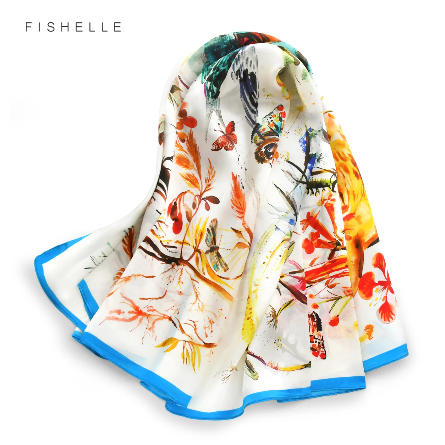 Gorgeous 100% Mulberry Silk Women Scarf 90X90 Bandana Kerchief Luxury Shawl Wrap Ladies' Gift Headscarf