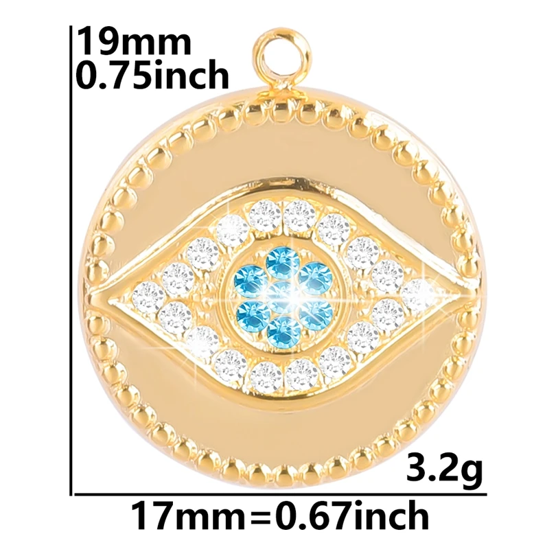 Gold Plated Star Moon Evil Eye Charms Set