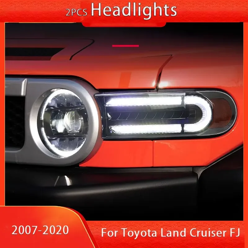 Car Lights for TOYOTA FJ Cruiser 07-20 LED Car Head Lights Plug and Play with DRL H/L Projector Lens Car Front Bumper Head Light