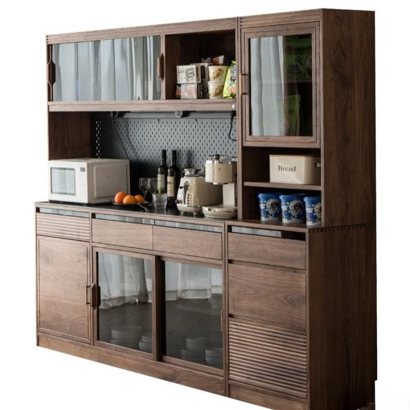 

North American black walnut side cabinet dining room locker living room home Nordic simple log